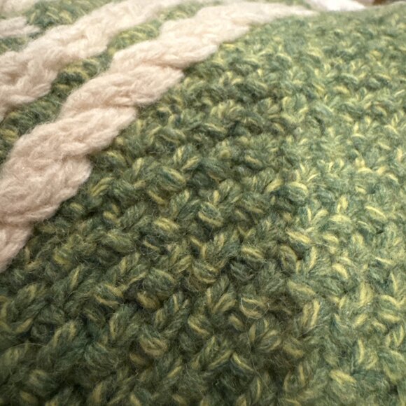 Rare Kate Spade Scarf and Mitten Set Green & Cream - Picture 2 of 5